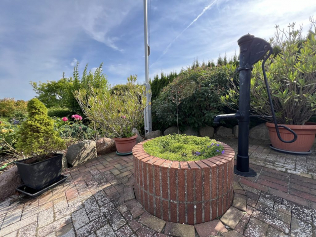 Auf der Terrasse mit Blick ins Grüne